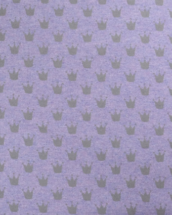 French Terry Violet Motif Couronne - Oeko-Tex - Mercerine