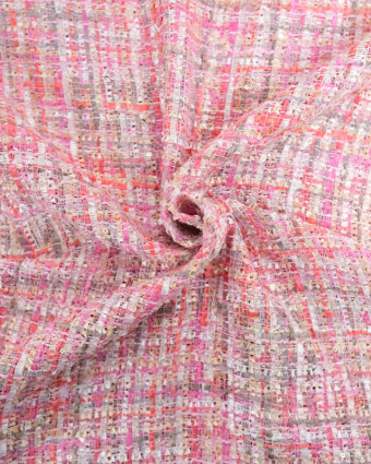 Tweed Fuchsia et Corail Lurex - Mercerine