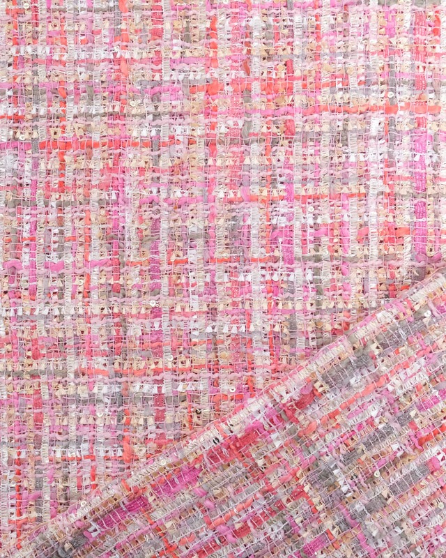 Tweed Fuchsia et Corail Lurex - Mercerine