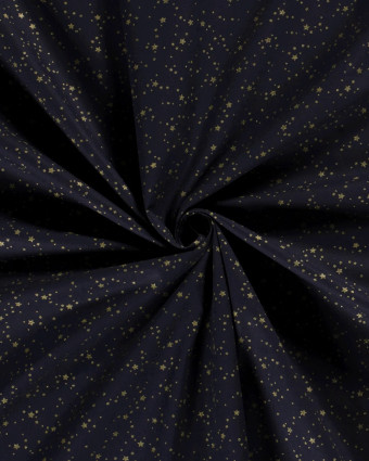 Tissu Coton Noël Bleu Nuit Constellation Doré - Oeko-Tex - Mercerine