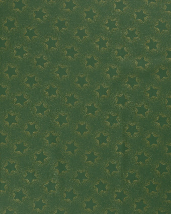 Tissu Coton de Noël Vert Motif Etoile - Oeko-Tex - Mercerine