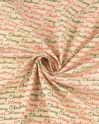 Tissu Coton Merry Christmas - Mercerine