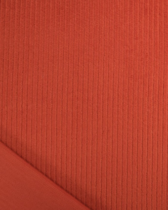 Tissu Velours Côtelé Stretch Brique - Oeko-Tex - Mercerine