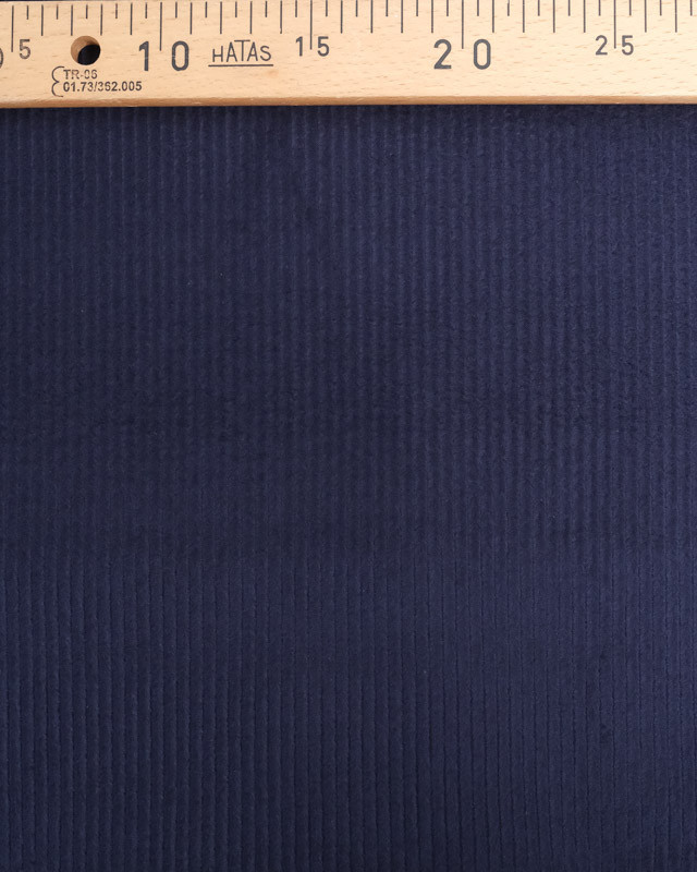 Tissu Velours Côtelé Stretch Bleu marine - Oeko-Tex - Mercerine