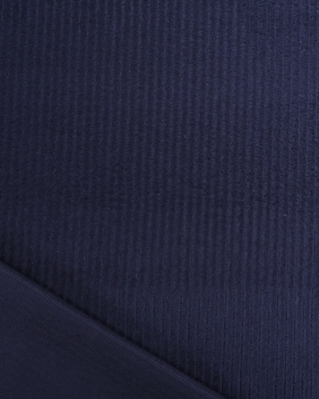 Tissu Velours Côtelé Stretch Bleu marine - Oeko-Tex - Mercerine