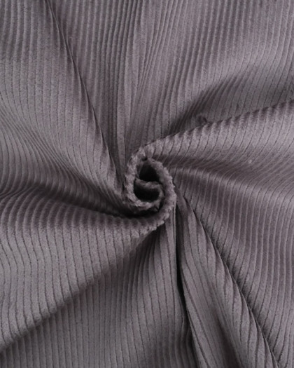 Tissu Velours Côtelé Stretch Gris - Oeko-Tex - Mercerine