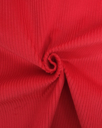 Tissu Velours Côtelé Stretch Rouge - Oeko-Tex - Mercerine