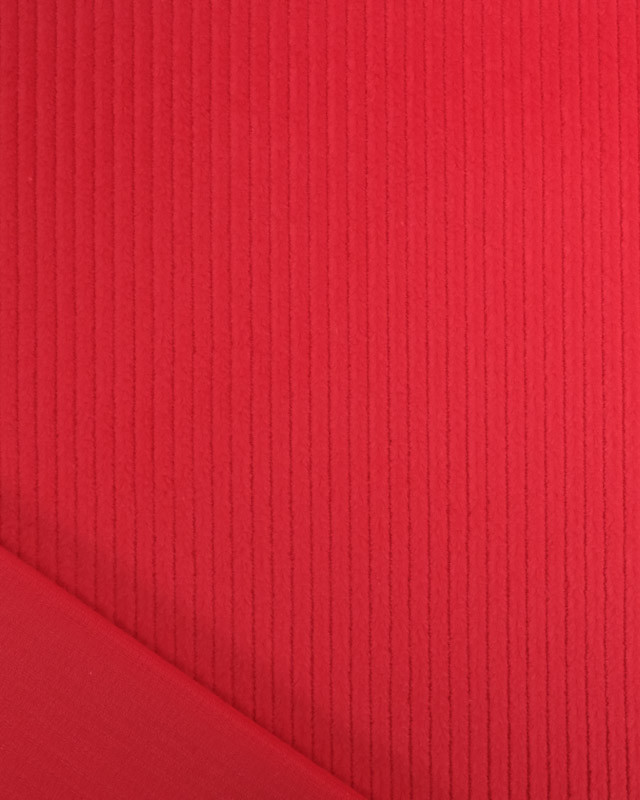 Tissu Velours Côtelé Stretch Rouge - Oeko-Tex - Mercerine