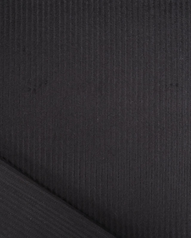 Tissu Velours Côtelé Stretch Noir - Oeko-Tex - Mercerine