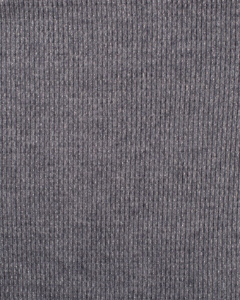 Tissu Maille Côtelé Lurex Bleu Gris - Mercerine