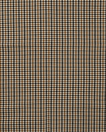 Tissu Bengaline Stretch Petits Carreaux Noir et Marron - Mercerine