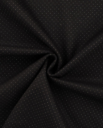 Tissu Jersey Noir Pois Envers Rayures Lurex Argent - Mercerine