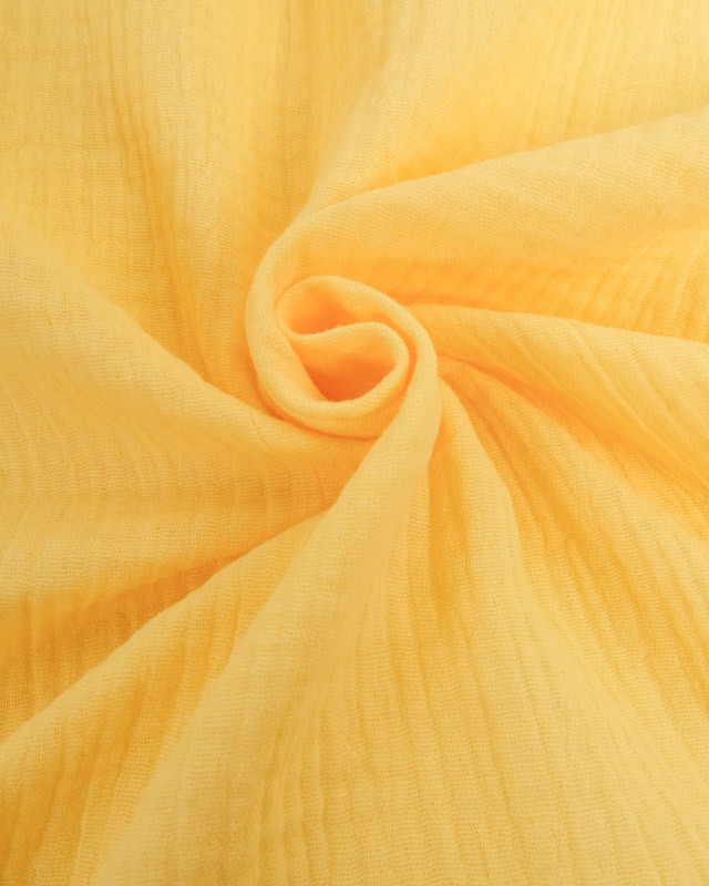 Tissu Double Gaze Jaune Oeko-tex Thaïs - Mercerine