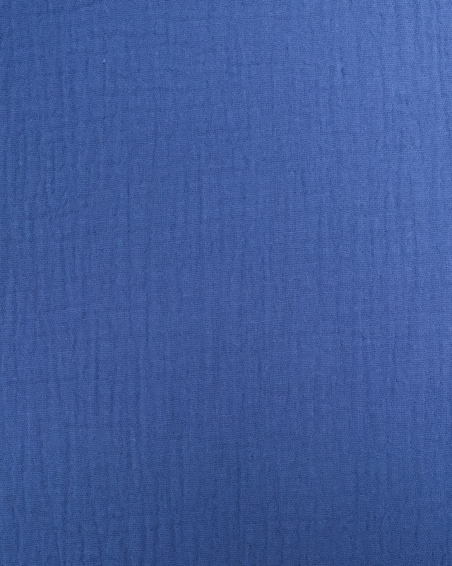 Tissu Double Gaze Bleu Electrique Oeko-tex Thaïs - Mercerine