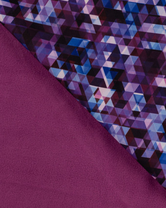 Tissu Softshell Motif Géométrique Violet - Mercerine