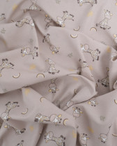 Tissu Jersey Mignonne Petit Girafe Taupe