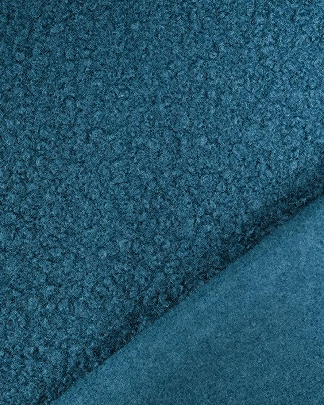 Tissu Bouclette Doux Bleu Pétrole - Mercerine