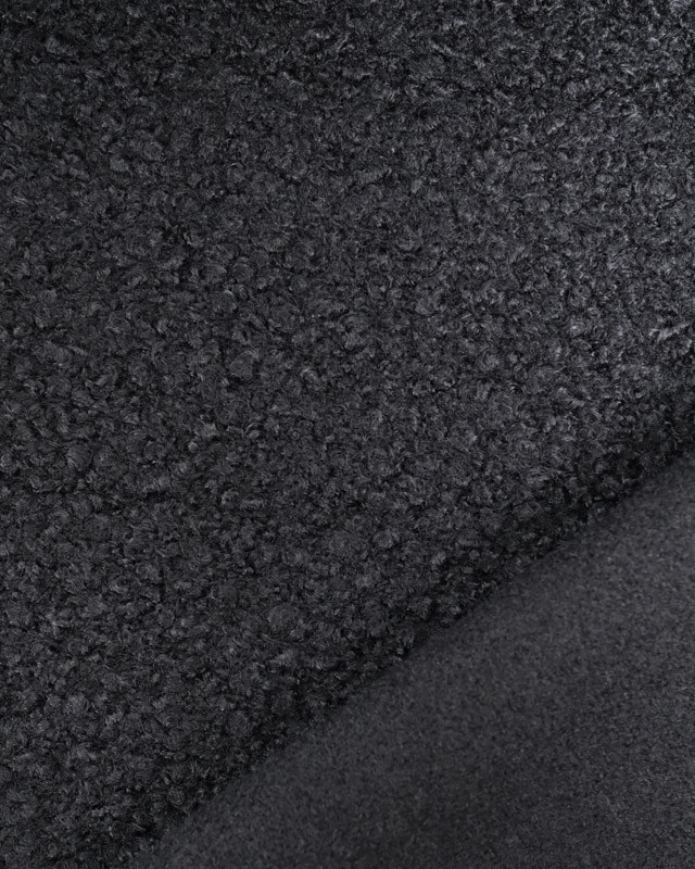 Tissu Bouclette Doux Noir - Mercerine