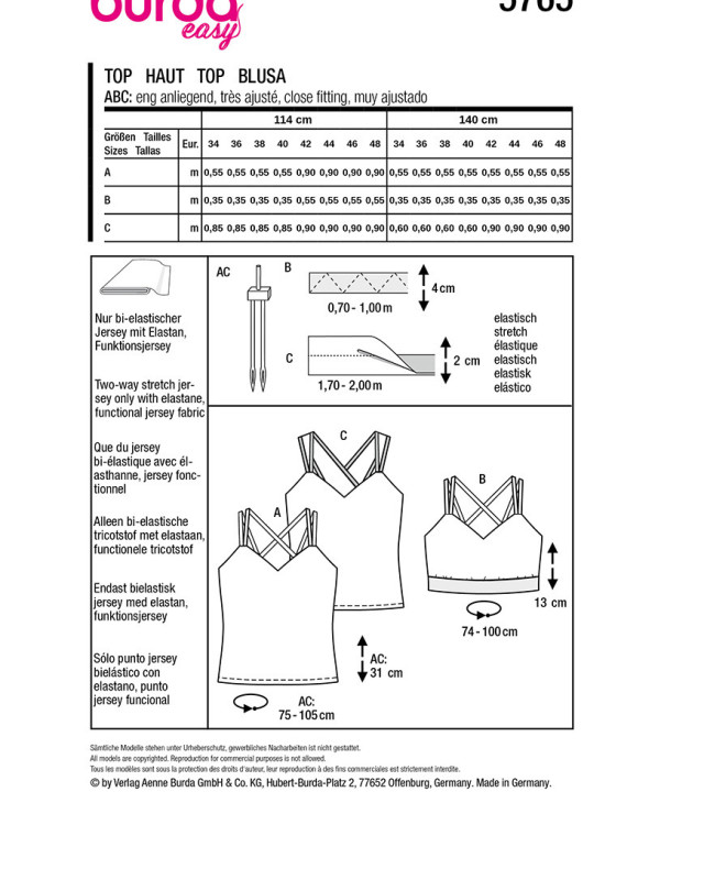 Patron Top Burda 5765 - Mercerine