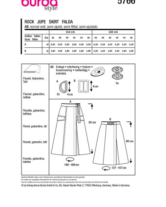 Patron Jupe Burda 5766 - Mercerine