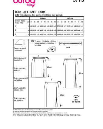 Patron Jupe Burda 5773 - Mercerine
