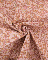 Tissu Matelassé Réversible Fleuri Rose Poudré Ecru - Oeko-Tex