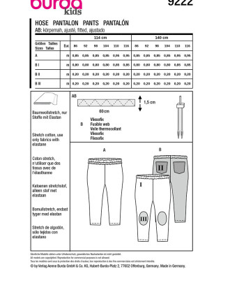 Patron Pantalon Burda 9222 - Mercerine