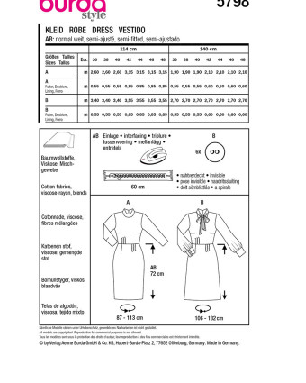 Patron Robe Burda 5798 - Mercerine