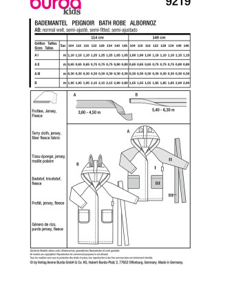 Patron Peignoir Burda 9219 - Mercerine