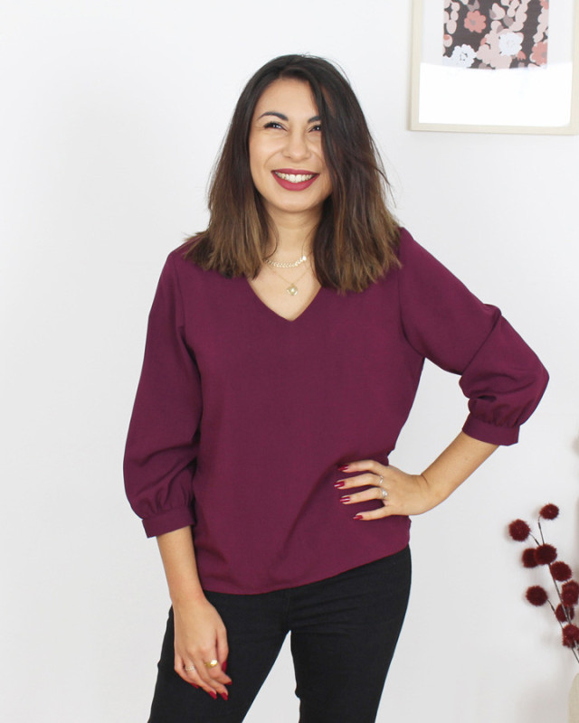 Patron Blouse col V Octobre- Majam -Mercerine