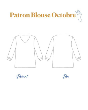 Patron Blouse col V Octobre- Majam -Mercerine