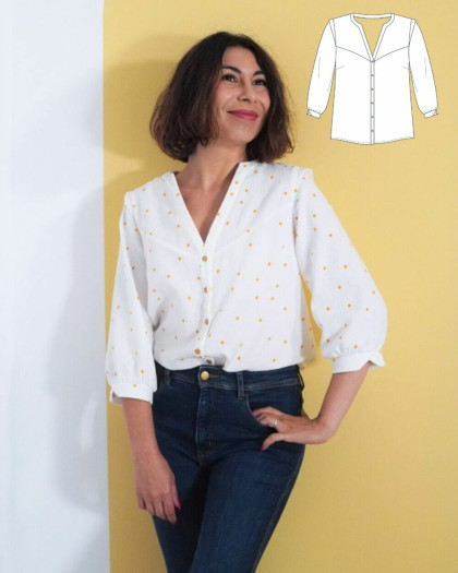 Patron Blouse boutonnée Solène - Majam - Mercerine