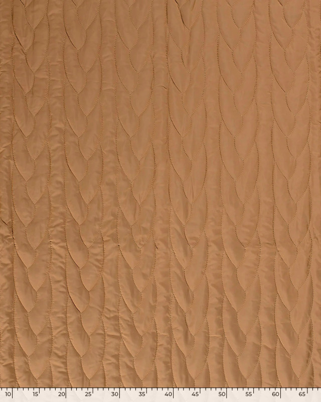 Tissu Matelassé Doudoune Beige Ligne effet Tressé - Mercerine