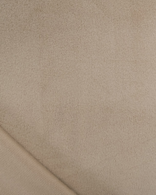 Tissu Minky Lisse Uni Taupe Oeko-Tex - Mercerine