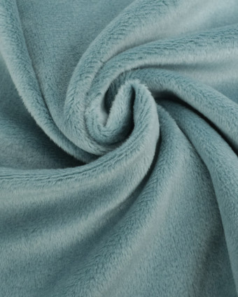 Tissu Minky Lisse Uni Bleu Oeko-Tex - Mercerine