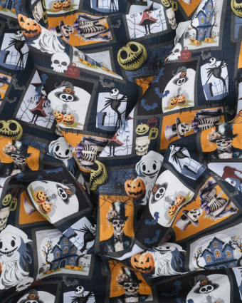 Tissu Coton Halloween Personnage - Oeko-Tex - Mercerine