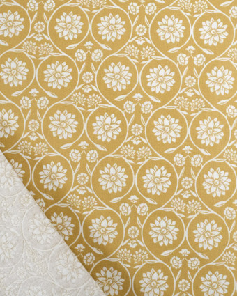 Cretonne de Coton Motif Floral Curry  - Oeko-Tex - Mercerine