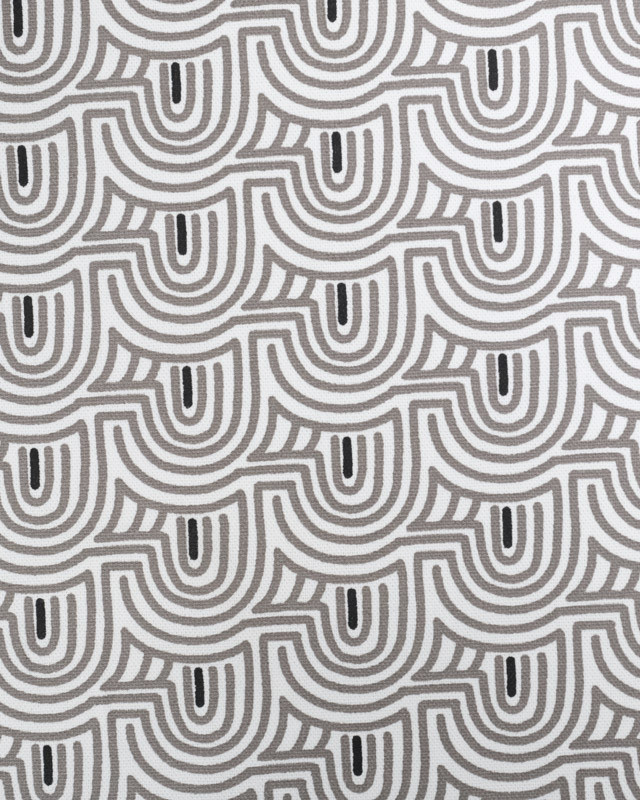 Tissu Demi Natté Motif Abstrait Gris - Oeko-Tex - Mercerine