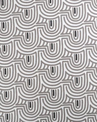 Tissu Demi Natté Motif Abstrait Gris - Oeko-Tex - Mercerine