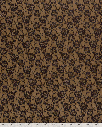 Tissu Jersey Milano Camel Dentelle Noire - Oeko-Tex - Mercerine