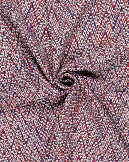 Tissu Tweed Chevrons Rose Lurex - Oeko-Tex - Mercerine