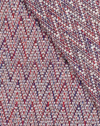 Tissu Tweed Chevrons Rose Lurex - Oeko-Tex - Mercerine