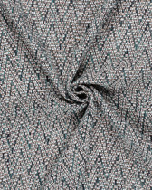 Tissu Tweed Chevrons Bleu Lurex - Oeko-Tex