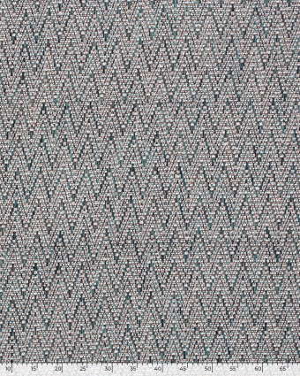 Tissu Tweed Chevrons Bleu Lurex - Oeko-Tex - Mercerine