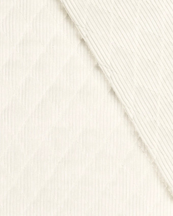 Tissu Velours Côtelé Matelassé Double Face Blanc Cassé - Mercerine