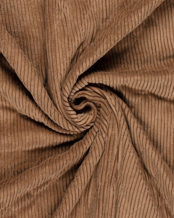 Tissu Velours Côtelé Matelassé Double Face Marron - Mercerine