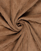 Tissu Velours Côtelé Matelassé Double Face Marron