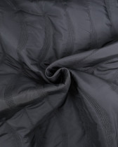 Tissu Matelassé Doudoune Noir lignes Wavy