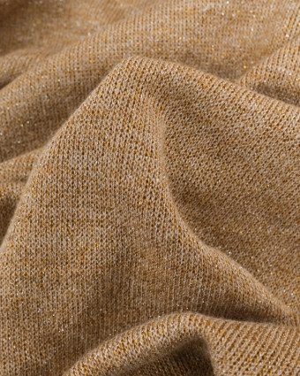 Tissu Maille Lurex Camel Premium - Oeko-Tex - Mercerine