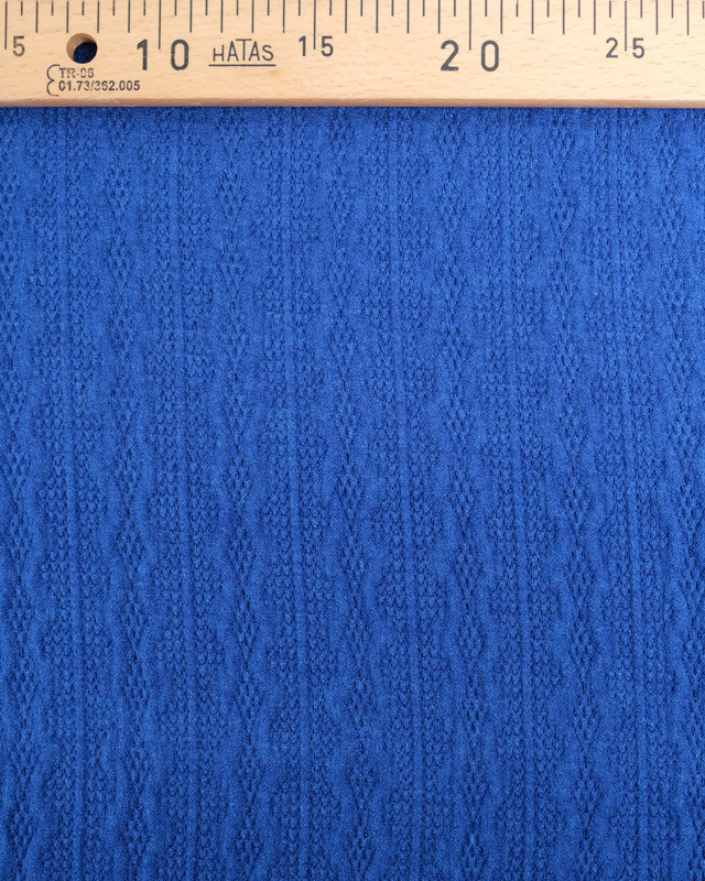 Tissu Maille Douce Ajourée Bleu Roi - Mercerine